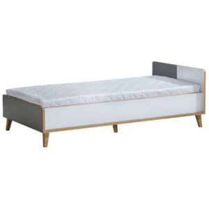 Ágy 90x195 WERSA W10 antracit / riviera tölgy / gyémántfehér