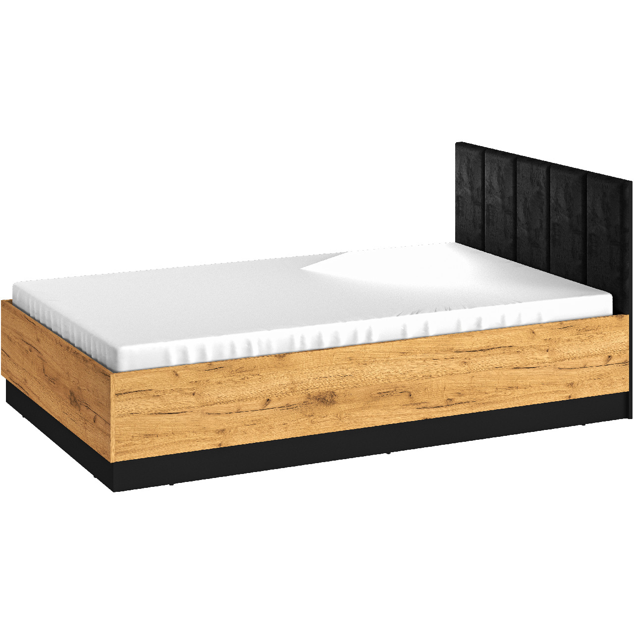 Ágy 120x200 LNIC 09 arany craft tölgy / fekete
